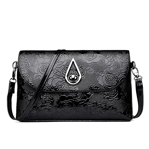 Bolso Retro con relieve de rosa para mujer, bandolera de un solo hombro con solapa, elegante, para fiesta - 1