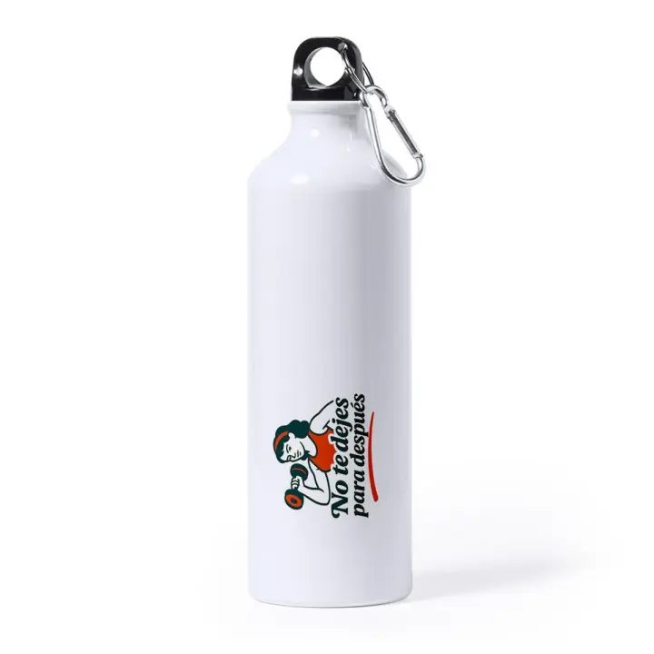 MERCHANDMANIA Bidón Grande 800 ml acero inoxidable frase motivadora gimnasio gym esfuerzo motivacion deporte deportivo con mosqueton botella - 1