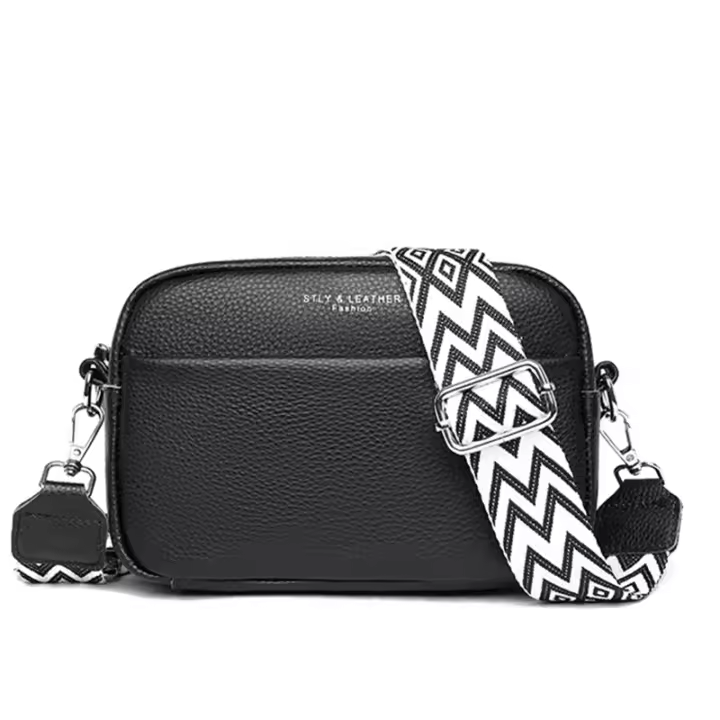 Bolso Cruzado de color Liso, Lujo, 2025 、 Bolso bandolera Pequeño Cuadrado de Cuero De Vaca de Primera Capa, Modern y sencillo, de nuevo estilo (22*14*8,5 cm) - 1