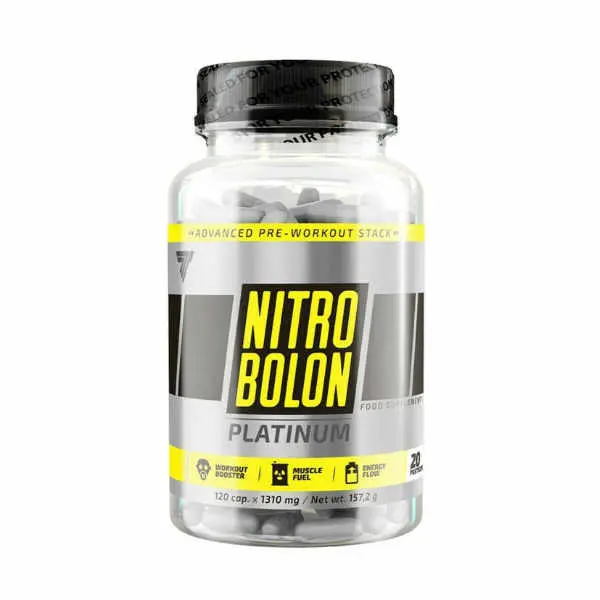 Trec Nutrition - Nitrobolon Platinum - 120 caps. - Estimulante del óxido nítrico - 120 cápsulas de Nitrobolon Platinum - Mejora la vasodilatación y el rendimiento físico. - 1