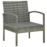 vidaXL Set de muebles de jardín 4 pzas y cojines ratán sintético gris - details 4
