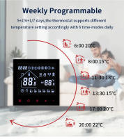 Termostato Inteligente WiFi Tuya Para Calefacción Eléctrica Y Agua/Gas Con Control Remoto Compatible Con Alice Alexa Google Home - details 4