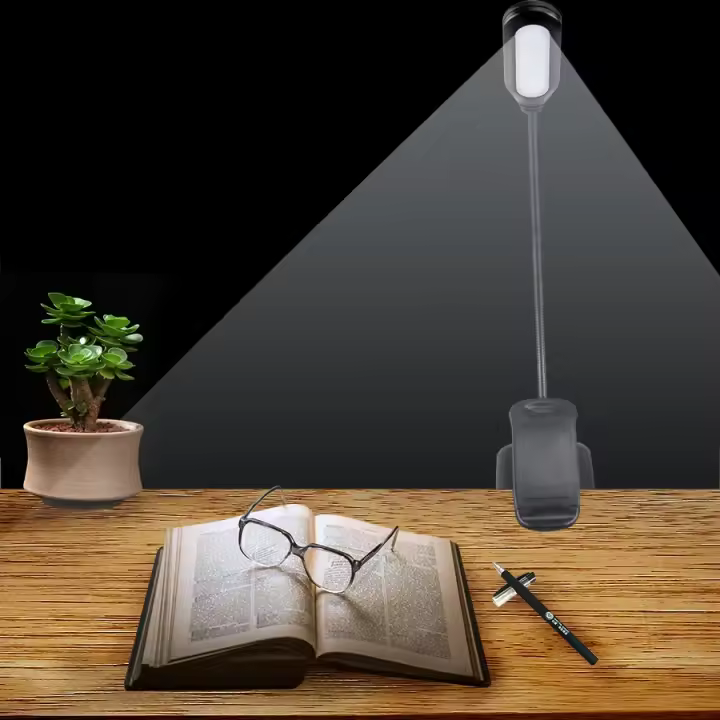 Lámpara De Lectura Para Viajes Y Dormitorio Con Protección Ocular Clip-Ajustable LED Pilas AAA Potenciador Para Estudio - 1