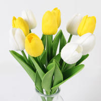 10Pcs Bouquet De Tulipes Artificiales 29cm Toque Realista PE Flores Falsas Para Decoración De Hogar Jardín Interior Navidad Boda - details 13