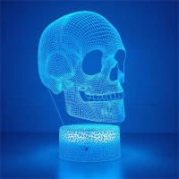 Lámpara De Mesa LED Ilusión 3D Esqueleto Lámpara De Noche Calavera Regalo De Cumpleaños De Halloween De Navidad Para Niños Y Bebés Hombres - details 6