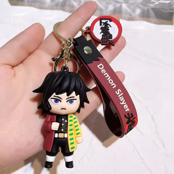 Llavero De Anime Demon Slayer Kimetsu No Yaiba Con Muñecos De Tanjiro Y Nezuko Accesorio Para Llaveros Y Bolsos Adorno Para Coche Juguetes Para Regalo - 1