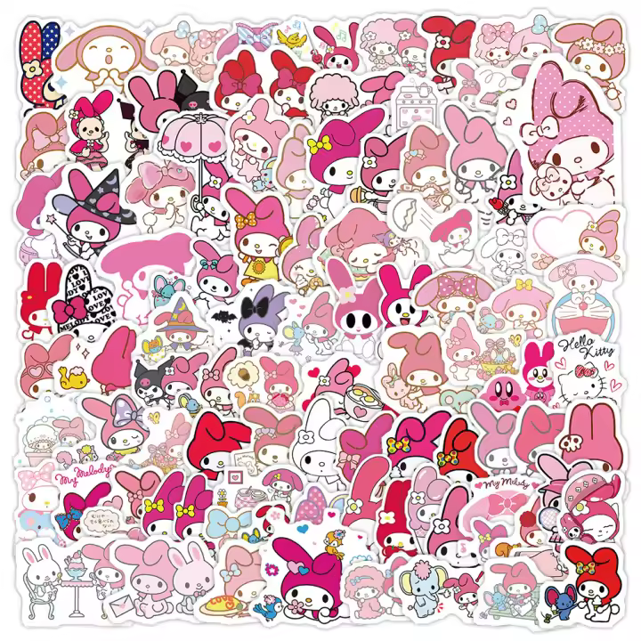 Pegatinas Sanrio Kawaii My Melody Para Luggage Laptop Phone Guitar Car Bike Skateboard Graffiti Decals En Packs De 10/30/50/100PCS - 1