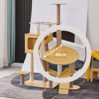 Cature,Árbol para Gatos, Torre Rascador con Casa y Plataformas Múltiples, 135 cm Alto x 60 cm Largo, Natural - details 3