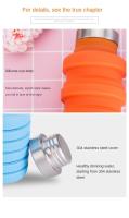 Botella De Agua Plegable Y Reutilizable 1pc BPA Free De Silicona Para Excursiones Al Aire Libre Y Montañismo Viajes Portátil Taza - details 2