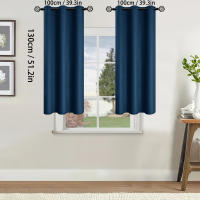 2pcs Cortinas Oscurecedoras De Sólido Negro 100% Para Dormitorio Y Sala De Estar Protección UV Deslizamiento Fácil Y Diseño Estilizado - details 3