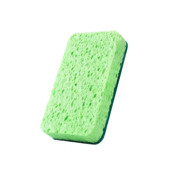 2pcs Esponjas De Limpieza De Algodón De Pulpa De Madera Para Lavado De Platos Y Limpieza De Cocina Cepillo Mágico Para Eliminar Manchas Fuertes - 1
