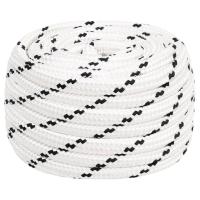 vidaXL Cuerda para barco trenzada poliéster 20 mmx100 m en color Blanco/Negro - details 0