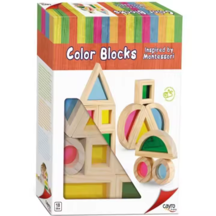 Juego de Bloques de Colores Infantiles Madera -Montessori Cayro - 1