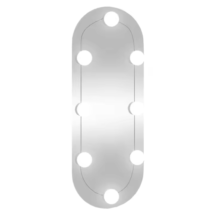 Espejo de pared ovalado con LED Lices Vidrio 20x50 cm, Espejo de maquillaje - 1