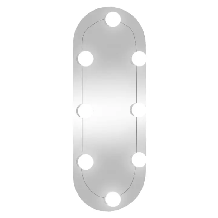 Espejo de pared ovalado con LED Lices Vidrio 20x50 cm, Espejo de maquillaje - 1