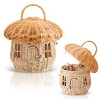 Cesta De Almacenamiento De Rotura En Hecho Ecológico Para Niños Decoración De Habitación De Niños Organizador De Estante Tejido Cesta De Picnic Portátil Fruta Para Casa De Muñecas - details 0