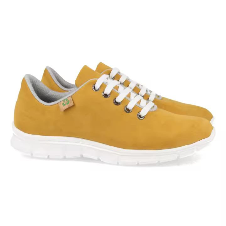PuntoSalao Deportivas ecólogicas material reciclado para mujer color amarillo ECO01 - 1