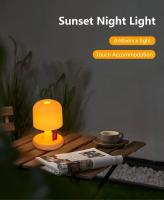 Lámpara De Mesa LED En Forma De Hongo Con Sensor Táctil Y Iluminación Rechargeable Luz De Ambiente Para Decoración Nórdica Luz De Noche Con Efecto Atardecer Para Decoración Del Hogar - details 0