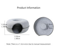 Túnel Donut Para Gatos Juguete Interactivo De Playa Cama Dual Para Cochinillos Conejos Algodón 100% Material Para Gatos Adiestramiento Para Gatos Jóvenes - details 0