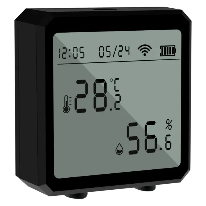 Sensor De Temperatura Y Humedad Inteligente WiFi Con Pantalla LCD Para Interior Detector De Temperatura Y Humedad Compatible Con Alexa Google - 1