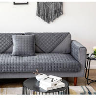 Cubierta De Sofá Universal De Peluche Gruesa Antideslizante Para Sala De Estar Decorativa Tela De Silla De Piso De Poliéster 100% Estilo Sólido - details 15