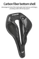 Sillín De Bicicleta De Carbono UltraLigero MEROCA 157g 3D Impreso Para Carreras En Carretera Asiento Hueco Transpirable De Células De Panal - details 8