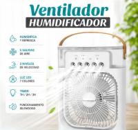 Ventilador Humidificador Portátil USB 5 Salidas de Aire | 3 Velocidades | Luz LED 7 Colores | Temporizador 1H/2H/3H - details 0