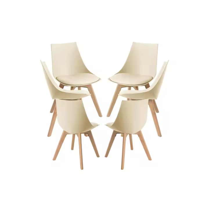 Pack 6 Sillas Blok - Beige - 1