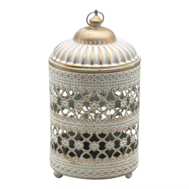 ORIGEN Home Decor Portavelas led Jarrones Y Portavelas | Portavelas Blanco - 18x10x10cm 31270 - 1