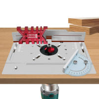 Placa De Inserto Para Mesa De Router De Aluminio Con Herramienta De Encaje Deslizante Y Regla De Ángulo Para Mecanizado De Madera Kit De Guía Para Carpintero - details 0