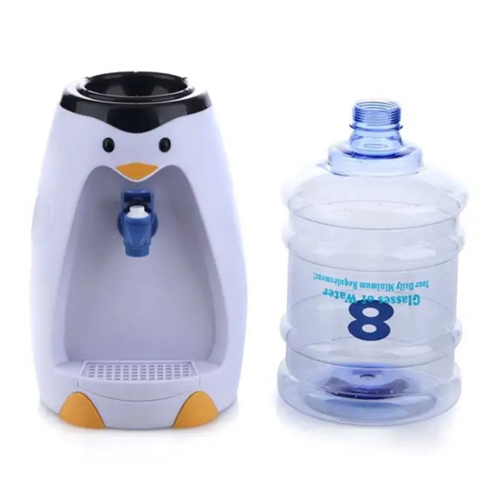 2.5l Mini Cute Penguin Water Dispenser Water Bucket Drink 8 Water Glasses For Student Dormitory Home - 1