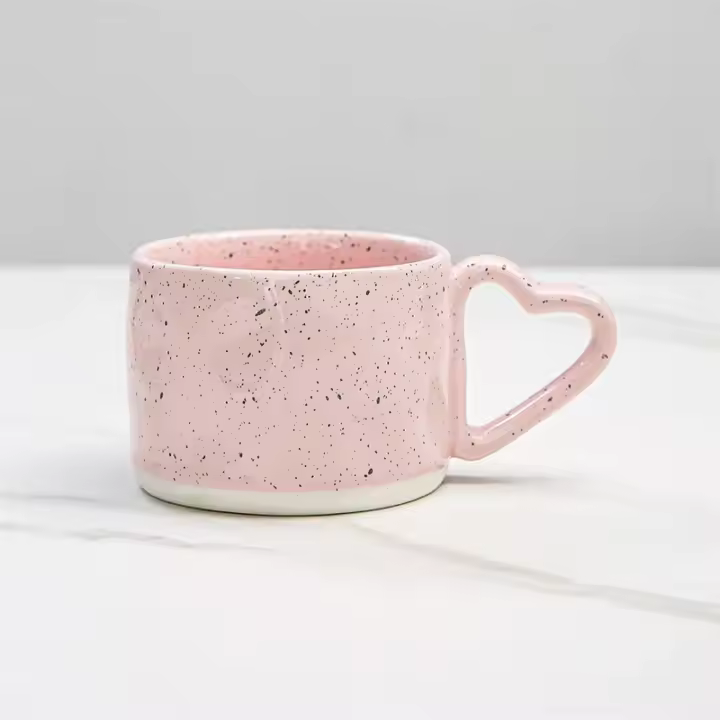 Taza De Café De Cerámica De 300ml Estilo Ins Forma De Corazón Con Mango Para Desayuno Leche Y Avena Regalo De San Valentín Universal Tamaño 9.3x7cm - 1