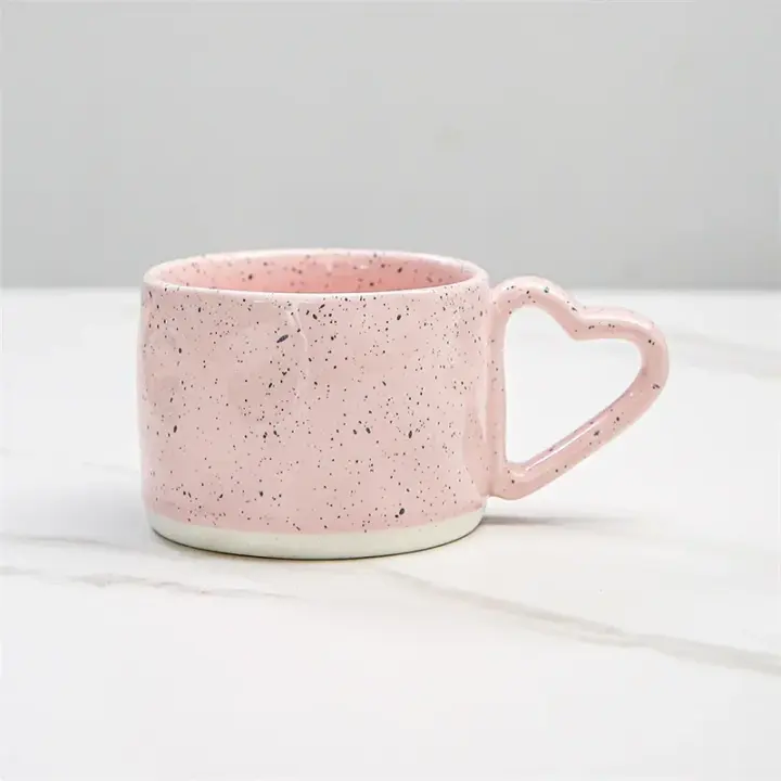 Taza De Café De Cerámica De 300ml Estilo Ins Forma De Corazón Con Mango Para Desayuno Leche Y Avena Regalo De San Valentín Universal Tamaño 9.3x7cm - 1