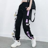 Pantalones De Cargo Casual Para Mujer Estilo Hip Hop Moda Deportiva Pantalones Harem Coreanos Con Varios Bolsillos Negro Talla 5XL - details 2