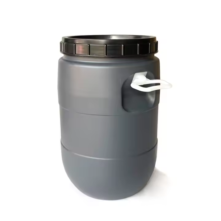 Bidon de boca ancha de 30 litros | Con Asas | Gris y Negro - 1