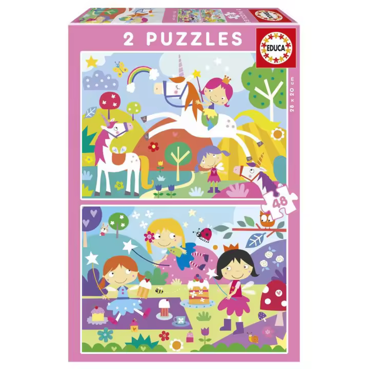 Puzzle 2X48 piezas Mundo de Fantasía (Educa 19993) - 1