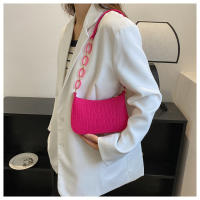 Bolso De Lujo Para Mujer Con Diseño De Axila En Piel De Goma Estilo Fashion Pequeño Cuadrado Con Cremallera Y Correa Cruzada - details 10