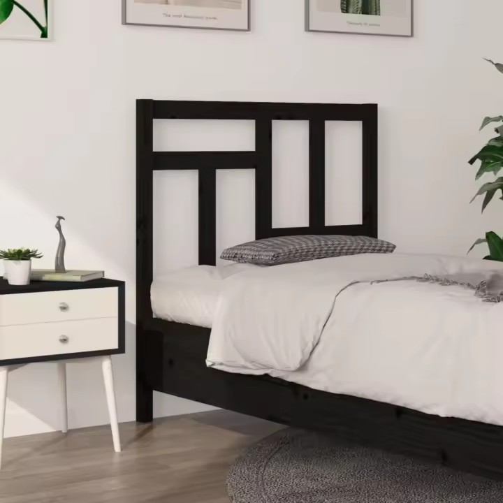 Cabecero de cama madera maciza de pino negro 95,5x4x100 cm - 1