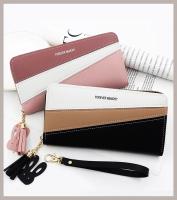 Cartera Larga Para Mujer Con Cremallera De Cuero Tres Colores Moda Monedero Bolso De Mano Con Compartimento Para Tarjetas - details 0