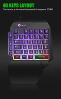 Teclado De Juego Mini De Un Solo Mano 35 Teclas USB Ultra Delgado Con Retroiluminación Para Laptop PC Y Smartphone Conexión Cableada - details 3