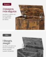 Baúl con tapa abatible, zapatero, caja para juguetes, multifunción, gran capacidad, tablero MDF, blanco, marrón - details 13