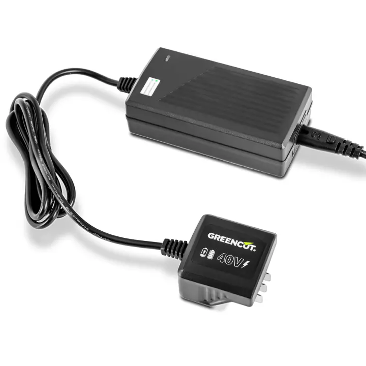 GREENCUT CBT400L - Cargador para baterias de litio de 40V de 2,0Ah y 4,0Ah, para herramientas de jardin eléctricas sin cable - 1