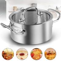 -Olla Acero Inoxidable Con Tapa y Asas, Olla de sopa,Olla Multifunción Fondo encapsulado especial inducción,Ø16-Ø26cm - details 1