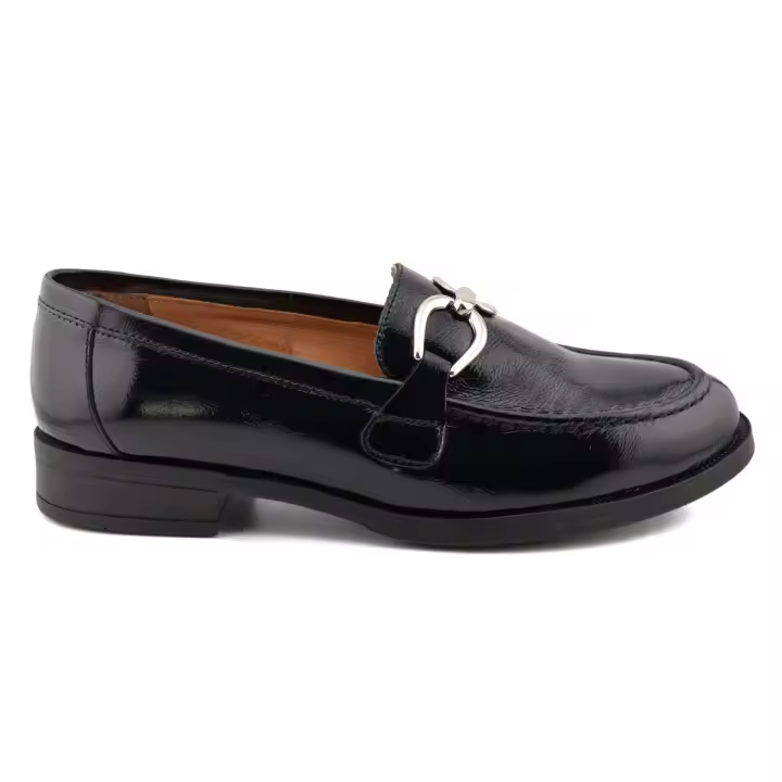 Mocasines negros de piel con tacón bajo Piel Microfibra transpirable y termoreguladora Textil acolchada - 1