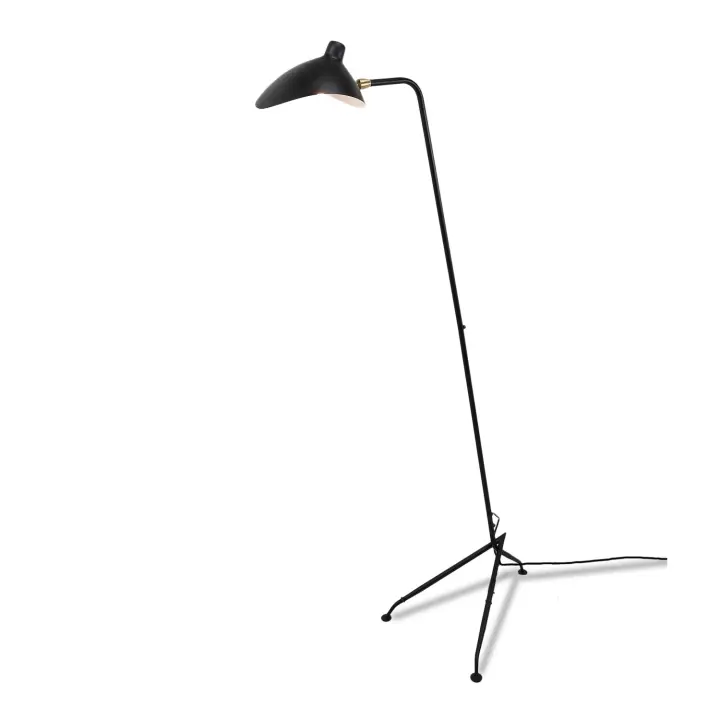 ALPINALUZ Lámpara de Pie Negra de Diseño Nórdico Moderno Aluminio Negro, Inspirado de Mouille E27. - 1