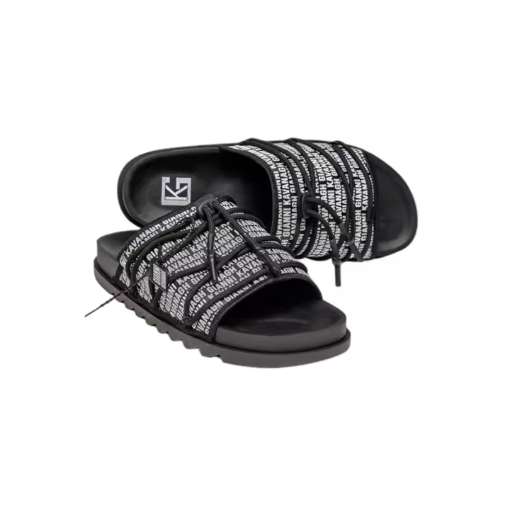 Chanclas Gianni Kavanagh Scroll Cordon Negro y Blanco - 1