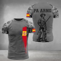 Camiseta De Verano Para Hombre Estilo Militar Con Estampado De Bandera Diseño Oversize Cuello Redondo Manga Corta Moda Casual - details 6