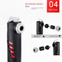 Bomba De Bicicleta De Aluminio Para Rutas Y Montañas Con Tubo Portátil Y Medidor De Presión Aire Para Neumáticos De Bicicleta Accesorios De Ciclismo - details 3