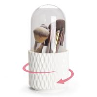Organizador De Maquillaje Con Portar Cepillos Y Tapa Contenedor De Almacenamiento Para Cosméticos Para Mesita De Noche Y Baño - details 6