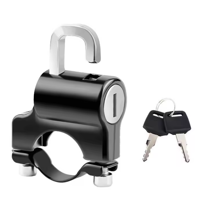 Cerradura Anti-Robo Para Casco De Motocicleta Universal Cerradura De Metal Para Seguridad De Bicicleta Y Casco Montaje En Manillar - 1